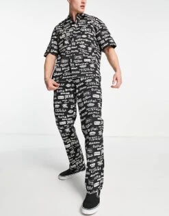 Dickies 100 AOP Trousers In Black For Men