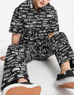 Dickies 100 AOP Trousers In Black For Men -Dickies Sales Store 201602012 3