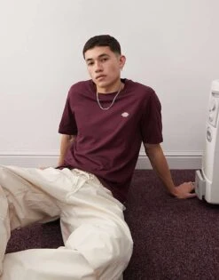 Dickies Mapleton Small Logo T-shirt In Maroon For Men