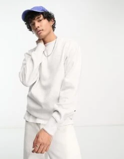 Dickies Summerdale Premium Oversized Sweatshirt In Grey For Men Light Grey Melange -Dickies Sales Store 204436043 4