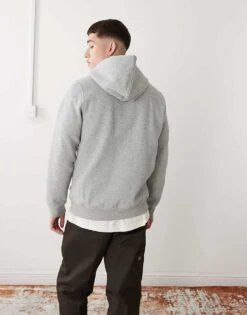 Dickies Oakport Small Logo Hoodie In Grey For Men Grey Melange -Dickies Sales Store 204436357 3