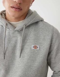 Dickies Oakport Small Logo Hoodie In Grey For Men Grey Melange -Dickies Sales Store 204436357 4