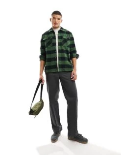 Dickies New Sacramento Check Shirt In Pine Green For Men