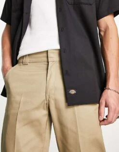 Dickies Slim Straight Double Knee Work Chino Trousers In Khaki For Men -Dickies Sales Store 204455825 4