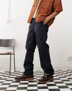 Dickies 873 Slim Straight Fit Work Chino Trousers In Navy For Men Dark Navy -Dickies Sales Store 204455975 3