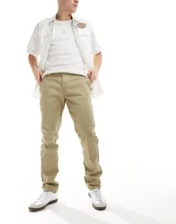 Dickies 872 Slim Fit Work Chino Trousers In Khaki For Men -Dickies Sales Store 204456518 1 khaki 1