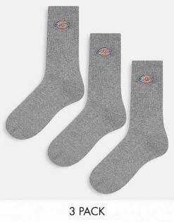 Dickies Valley Grove 3 Pack Crew Socks In Grey Multipack For Men Grey Melange -Dickies Sales Store 204477024 1 greymelange 1