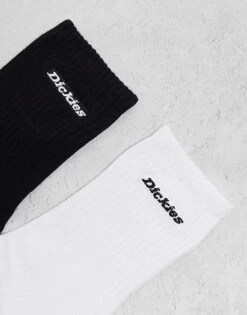 Dickies New Carlyss Socks 2 Pack In Black White Multipack For Men -Dickies Sales Store 204477169 4