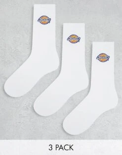 Dickies Valley Grove Mid 3 Pack Socks Multipack In White For Men