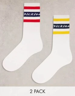 Dickies Genola 2 Pack Socks In White For Men -Dickies Sales Store 204727722 1 white 1