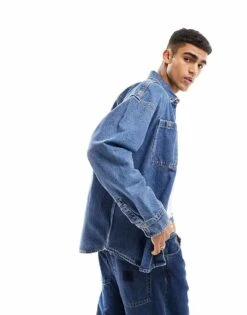 Dickies Houston Denim Shirt In Classic Blue For Men -Dickies Sales Store 205088101 3