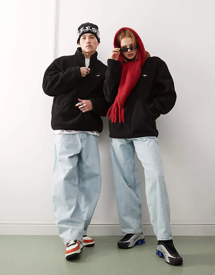 Dickies Mountain Hope High Pile Fleece Jacket In Black For Unisex 3 Dickies Mountain Hope High Pile Fleece Jacket In Black For Unisex