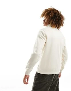 Dickies Oakport 1/4 Zip Fleece Sweatshirt In Stone For Men Whitecap Gray -Dickies Sales Store 205088575 4