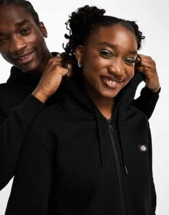 Dickies Oakport Zip Hoodie In Black For Unisex -Dickies Sales Store 205088581 3