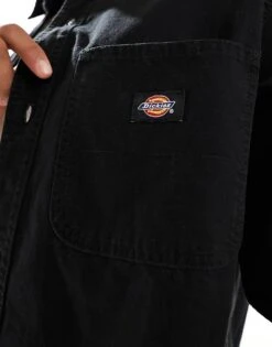 Dickies Duck Canvas Shirt In Stone Washed Black For Men -Dickies Sales Store 205088688 3