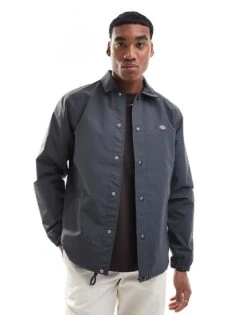 Dickies Oakport Coach Jacket In Charcoal Grey For Men