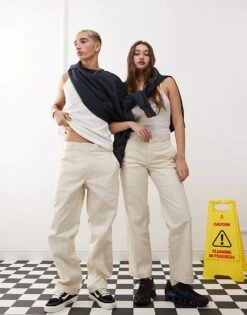 Dickies 874 Straight Fit Work Trousers Chinos In Stone For Men Whitecap Gray