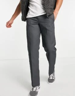 Dickies 873 Work Trousers In Grey For Men Charcoal Grey