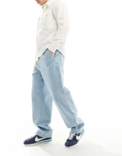 Dickies Madison Denim Baggy Fit Jeans In Light Blue For Men Vintage Aged Blue -Dickies Sales Store 205952942 5