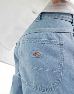 Dickies Madison Double Knee Baggy Fit Denim Jeans In Light Vintage Blue For Men Vintage Aged Blue -Dickies Sales Store 205953004 4