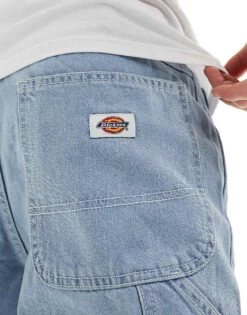 Dickies Garyville Denim Shorts In Vintage Light Blue For Men Vintage Aged Blue -Dickies Sales Store 205953068 3