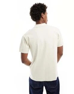 Dickies Fieldale Striped Knitted Polo Shirt In Cream For Men Multi -Dickies Sales Store 206044892 3