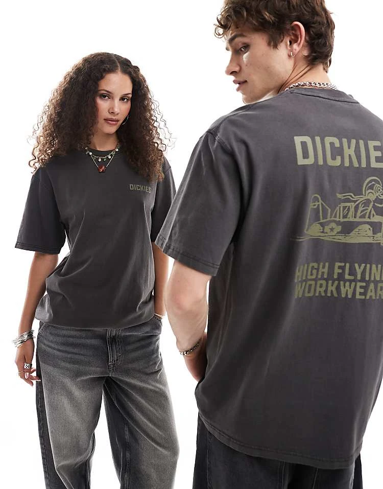 Dickies Graphic Airplane Back Print T-shirt In Black For Unisex 3 Dickies Graphic Airplane Back Print T-shirt In Black For Unisex