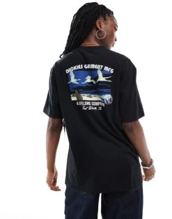 Dickies Graphic Bird Back Print T-shirt In Black For Unisex