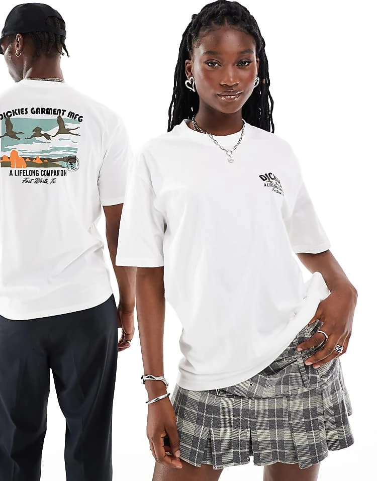 Dickies Graphic Bird Back Print T-shirt In White For Unisex 3 Dickies Graphic Bird Back Print T-shirt In White For Unisex