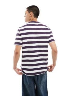 Dickies Rivergrove Striped T-shirt In Plum And White For Men -Dickies Sales Store 206605978 3