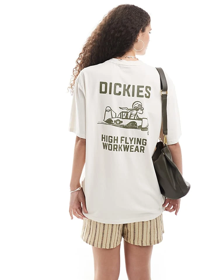 Dickies Graphic Airplane Back Print T-shirt In Off White For Men 4 Dickies Graphic Airplane Back Print T-shirt In Off White For Men - Image 2