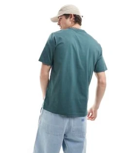 Dickies Aitken Left Chest Logo T-shirt In Dark Green And Light Blue For Unisex Mid Blue -Dickies Sales Store 206606010 3