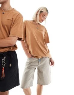 Dickies Newington Short Sleeved T-shirt In Washed Brown For Unisex -Dickies Sales Store 206606018 1 brown 1