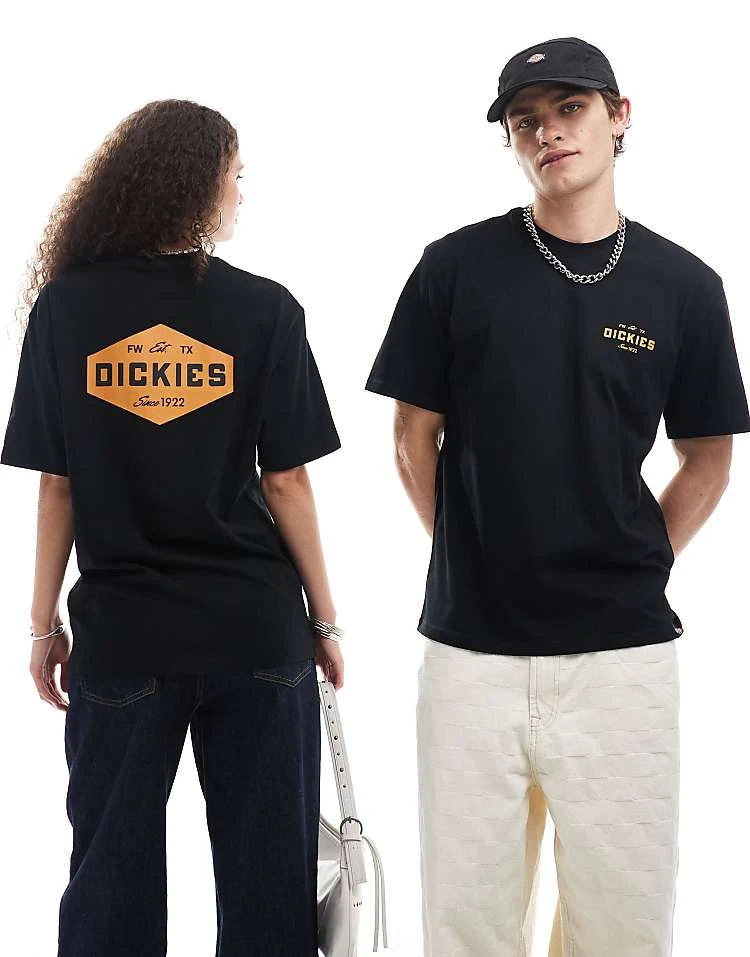 Dickies Back Print T-shirt In Black And Tan For Unisex 4 Dickies Back Print T-shirt In Black And Tan For Unisex - Image 2