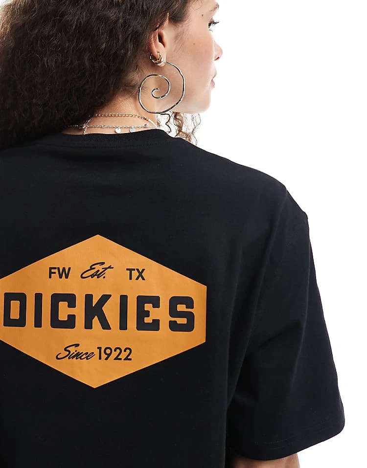 Dickies Back Print T-shirt In Black And Tan For Unisex 5 Dickies Back Print T-shirt In Black And Tan For Unisex - Image 3
