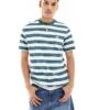 Dickies Rivergrove Striped T-shirt In Dark Green And White For Men Mid Green