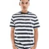Dickies River Grove Striped T-shirt In Dark Grey And White- Exclusive To Asos For Men