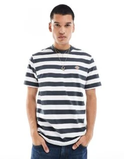 Dickies River Grove Striped T-shirt In Dark Grey And White- Exclusive To Asos For Men