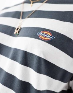 Dickies River Grove Striped T-shirt In Dark Grey And White- Exclusive To Asos For Men -Dickies Sales Store 206606146 4