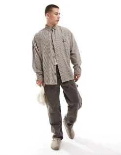 Dickies Hickory Striped Shirt In Brown For Men -Dickies Sales Store 206606498 3