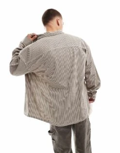 Dickies Hickory Striped Shirt In Brown For Men -Dickies Sales Store 206606498 4