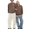 Dickies Aitken Left Chest Logo Sweatshirt In Brown And Off White For Unisex 1 Dickies Aitken Left Chest Logo Sweatshirt In Brown And Off White For Unisex -Dickies Sales Store 206606514 1 brown