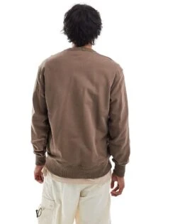 Dickies Aitken Left Chest Logo Sweatshirt In Brown And Off White For Unisex -Dickies Sales Store 206606514 3