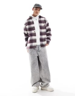 Dickies Plaid Coaling Shirt In Off White And Plum For Men -Dickies Sales Store 206606538 3
