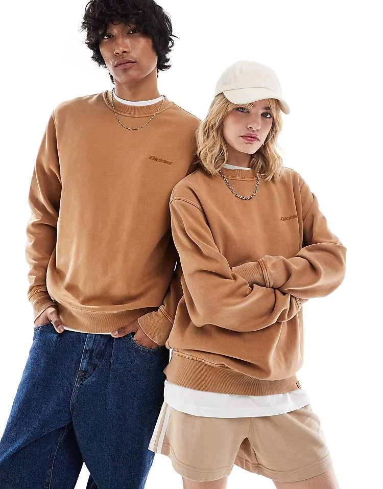 Dickies Newington Sweatshirt In Washed Brown For Unisex 3 Dickies Newington Sweatshirt In Washed Brown For Unisex