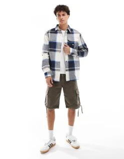 Dickies Nimmons Large Check Shirt In Off White And Grey Multi For Men -Dickies Sales Store 206606593 3