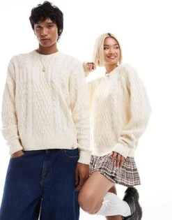 Dickies Seasonal Knitted Tonal Logo Jumper In Off White For Unisex -Dickies Sales Store 206606697 1 white 1