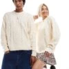 Dickies Seasonal Knitted Tonal Logo Jumper In Off White For Unisex 2 Dickies Seasonal Knitted Tonal Logo Jumper In Off White For Unisex -Dickies Sales Store 206606697 1 white