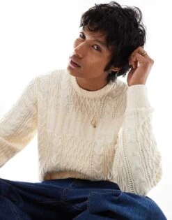 Dickies Seasonal Knitted Tonal Logo Jumper In Off White For Unisex -Dickies Sales Store 206606697 3