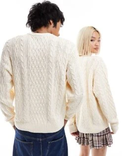 Dickies Seasonal Knitted Tonal Logo Jumper In Off White For Unisex -Dickies Sales Store 206606697 4